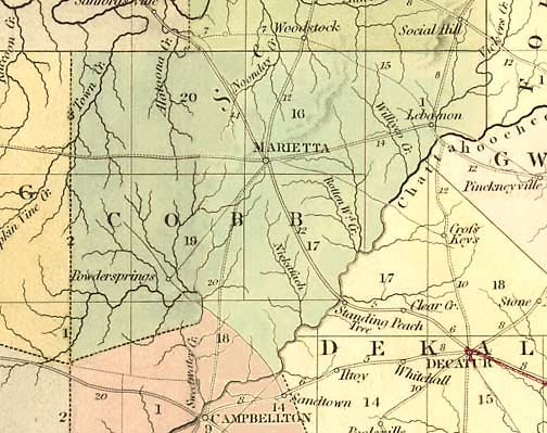 1a. 1839 map of Cobb County showing Atlanta Road copy